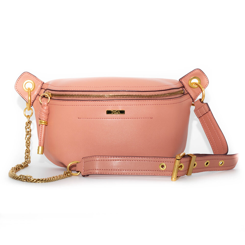 TASDA - BAGS COLLECTION - NudeLeather Crossbody Bag - Belt Bag - Leather Belt Bag - Leather Bag