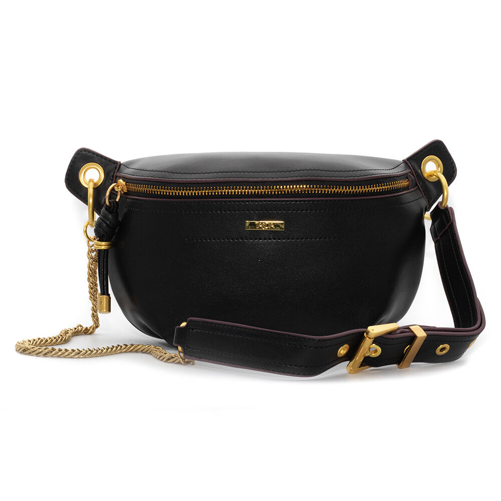 TASDA - BAGS COLLECTION -Black Leather Crossbody Bag - Belt Bag - Leather Belt Bag - Leather Bag
