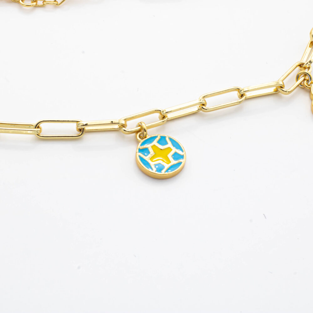 GOLD ENAMEL CHAIN BRACELET