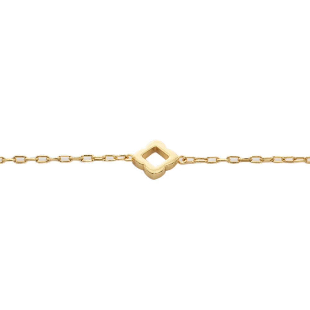 gold flower chain bracelet