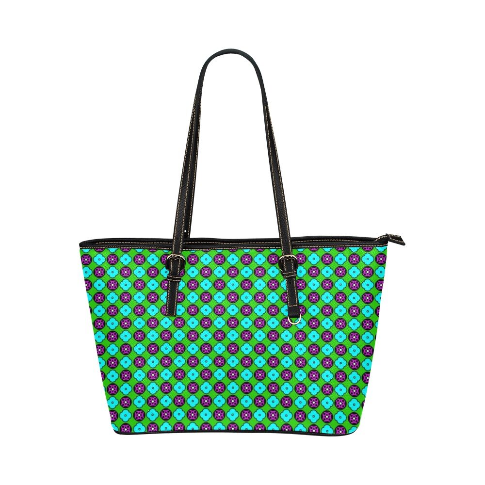 GREEN FLOWER-SHOPPER BAG