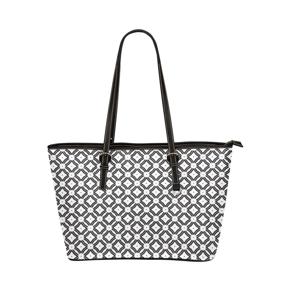 WHITE STAR-SHOPPER BAG-black and white shopper bag