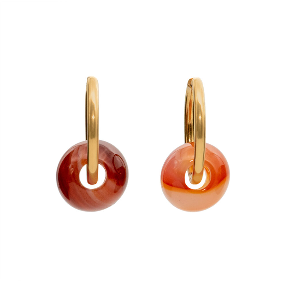 agate hoop earrings