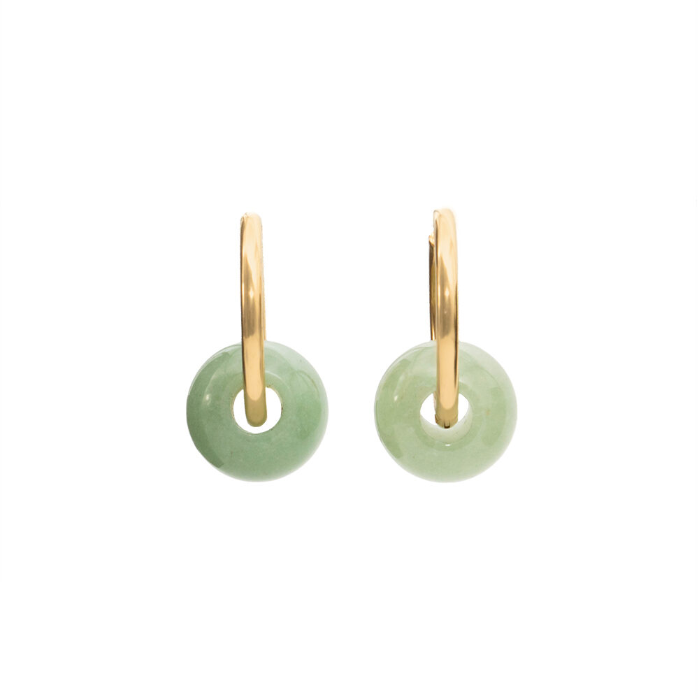 JADE HOOP EARRINGS