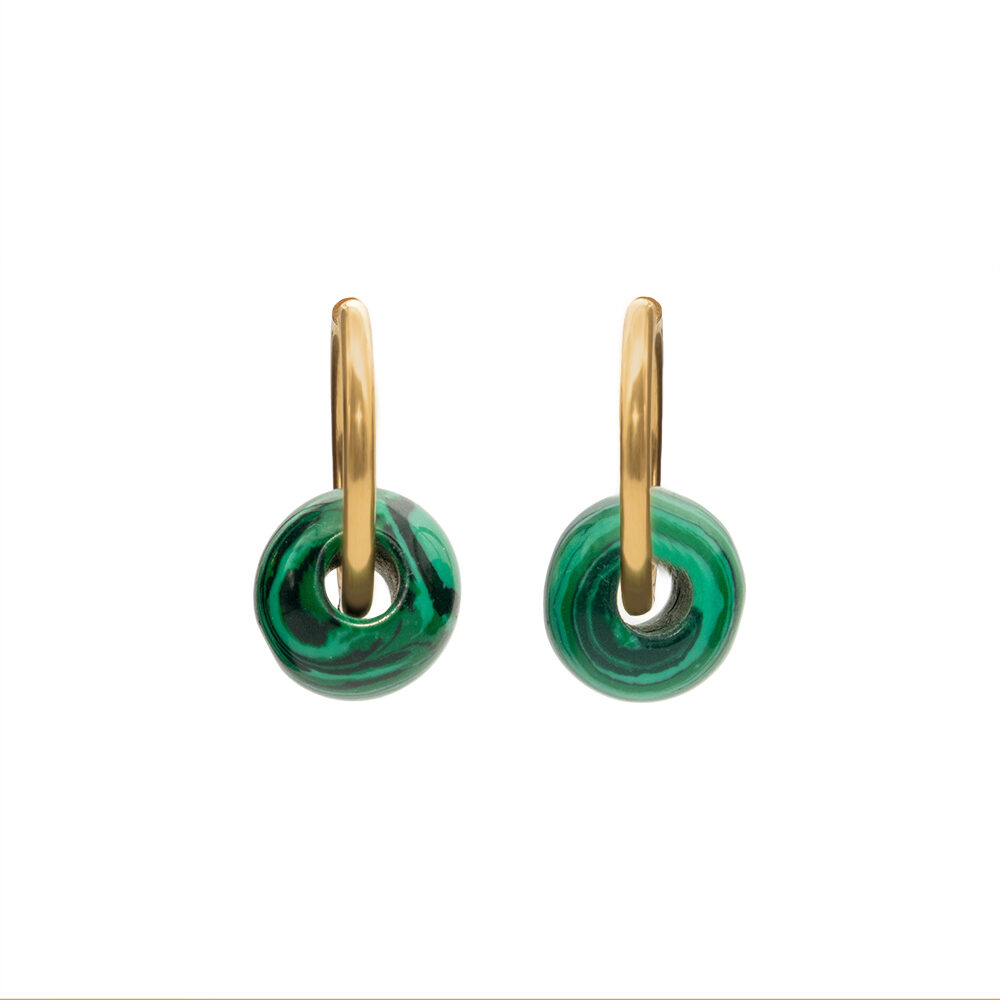 MALACHITE HOOP EARRINGS