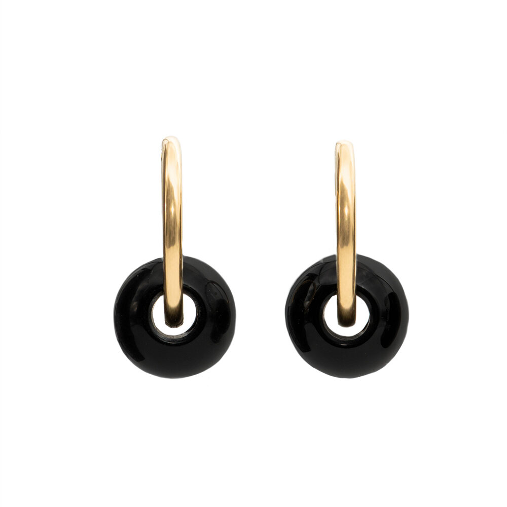 ONYX HOOP EARRINGS