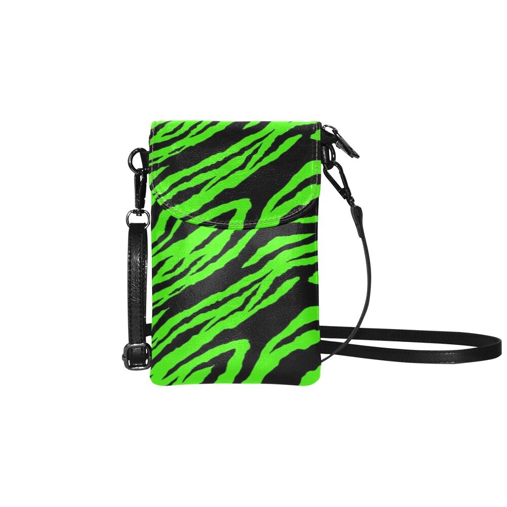 green tiger print phone bag - green phone bag - tiger print bag -tasda-tasda bags