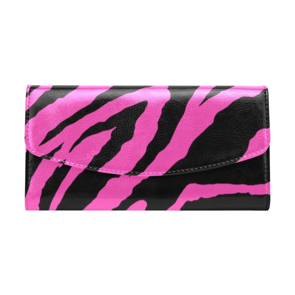 fuchsia pink tiger wallet-pink tier wallet-pink bags - fuchsia print bags -fuchsia wallet - tasda- tasda bags