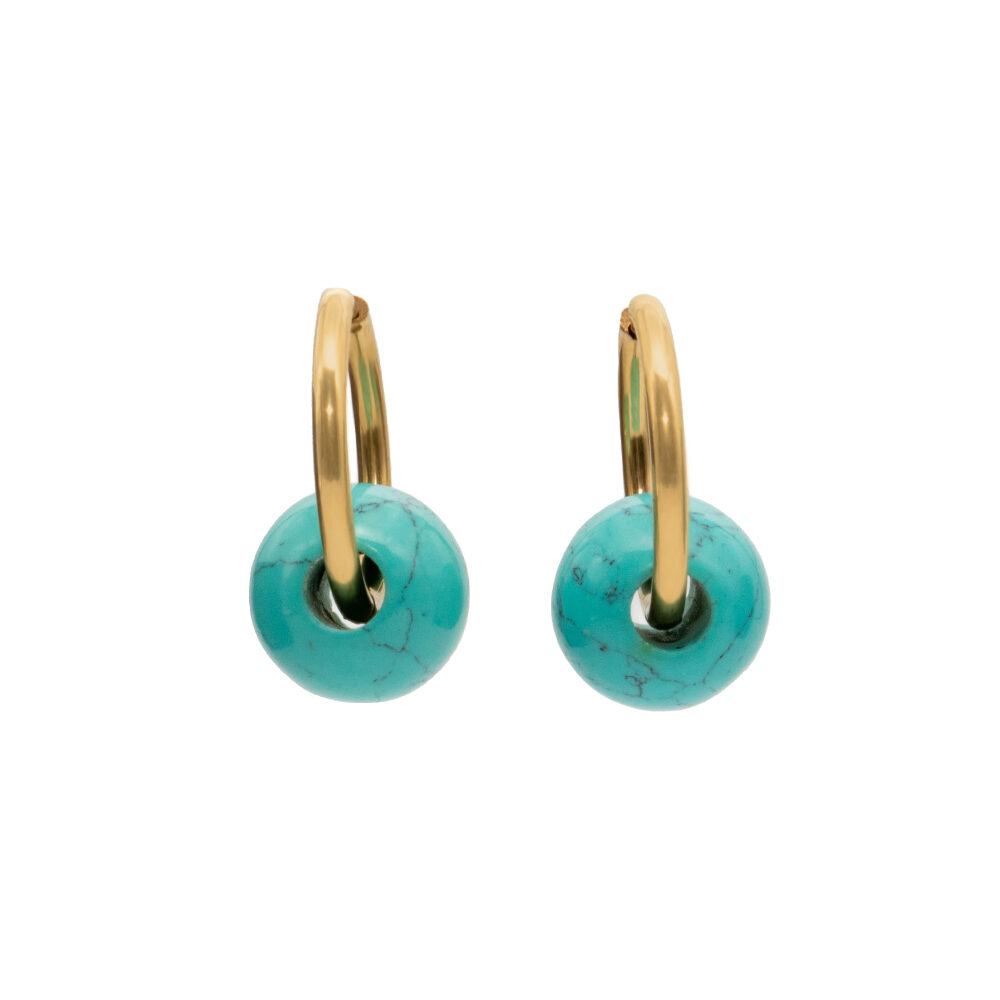 TURQUOISE HOOP EARRINGS