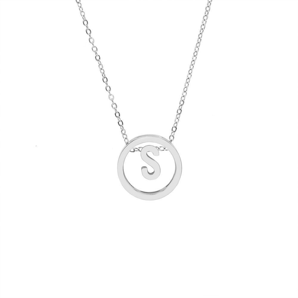 alphabet necklace-silver initials pendant necklace-tasda-tasda jewelry