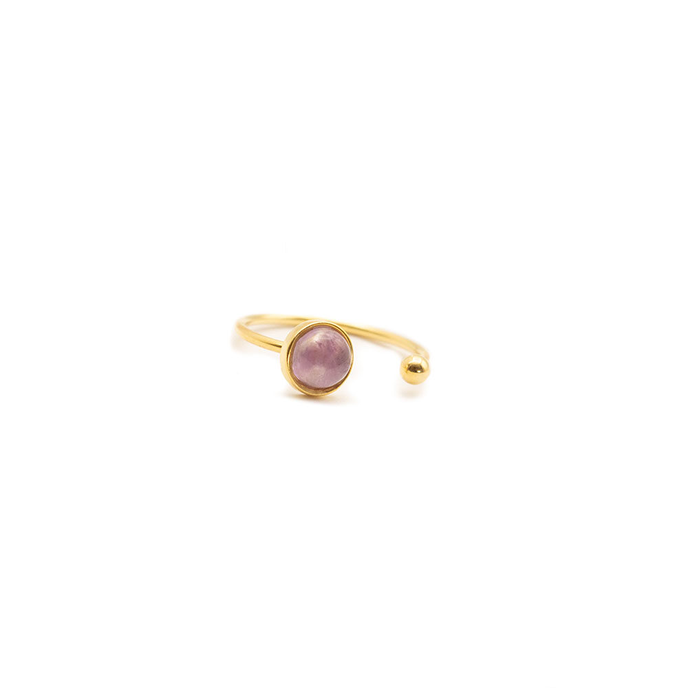 amethyst open ring gold