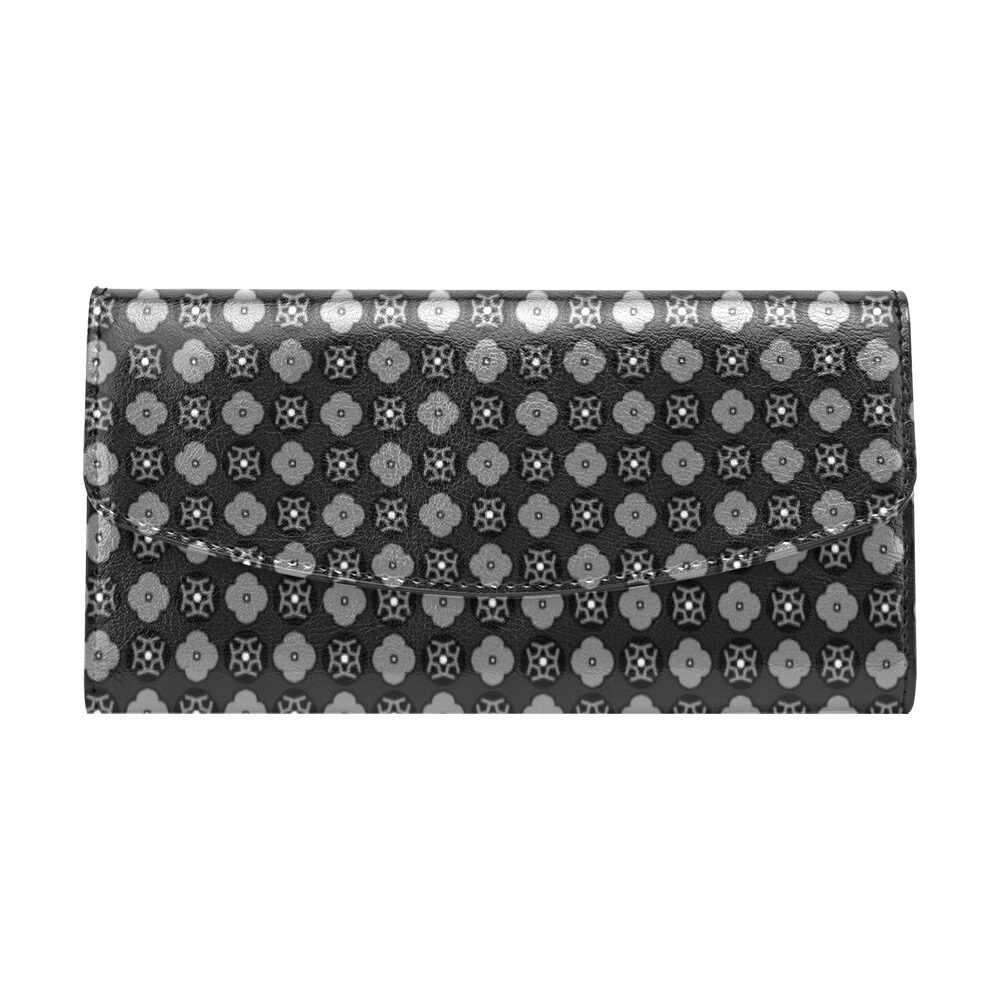 black flower-wallet