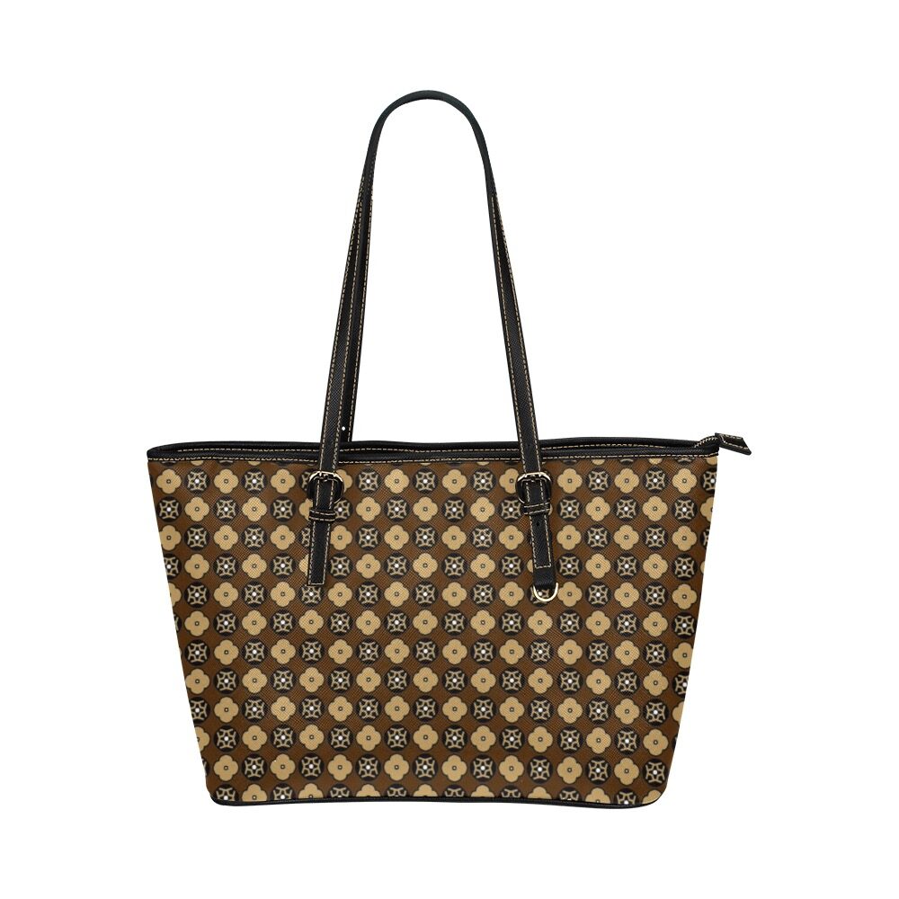 brown floral shopper bag