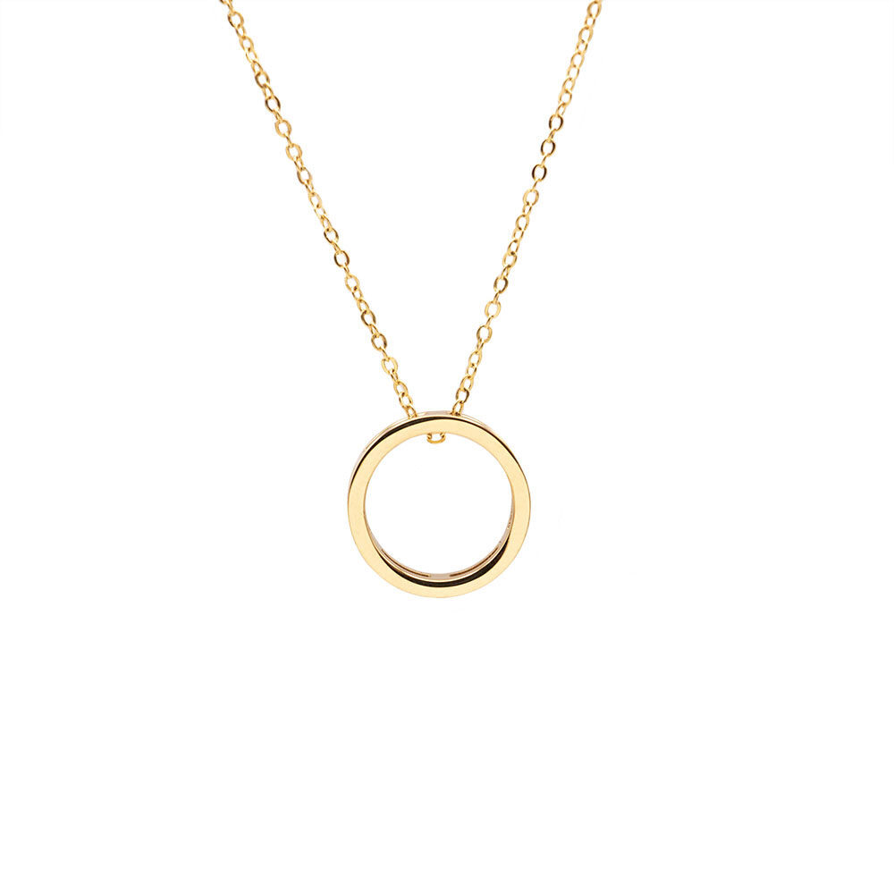 gold necklace, gold chain necklace, small energy pendant necklace, circle pendant necklace, necklace, tasda, tasda jewelry