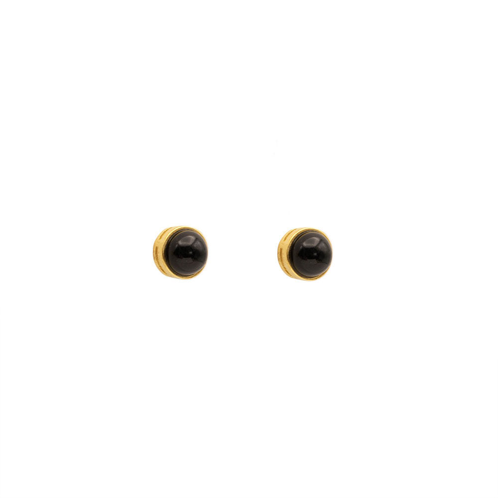 gold onyx earrings