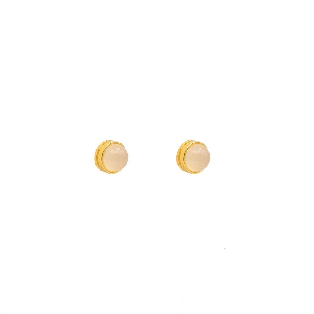 gold opal stud earrings