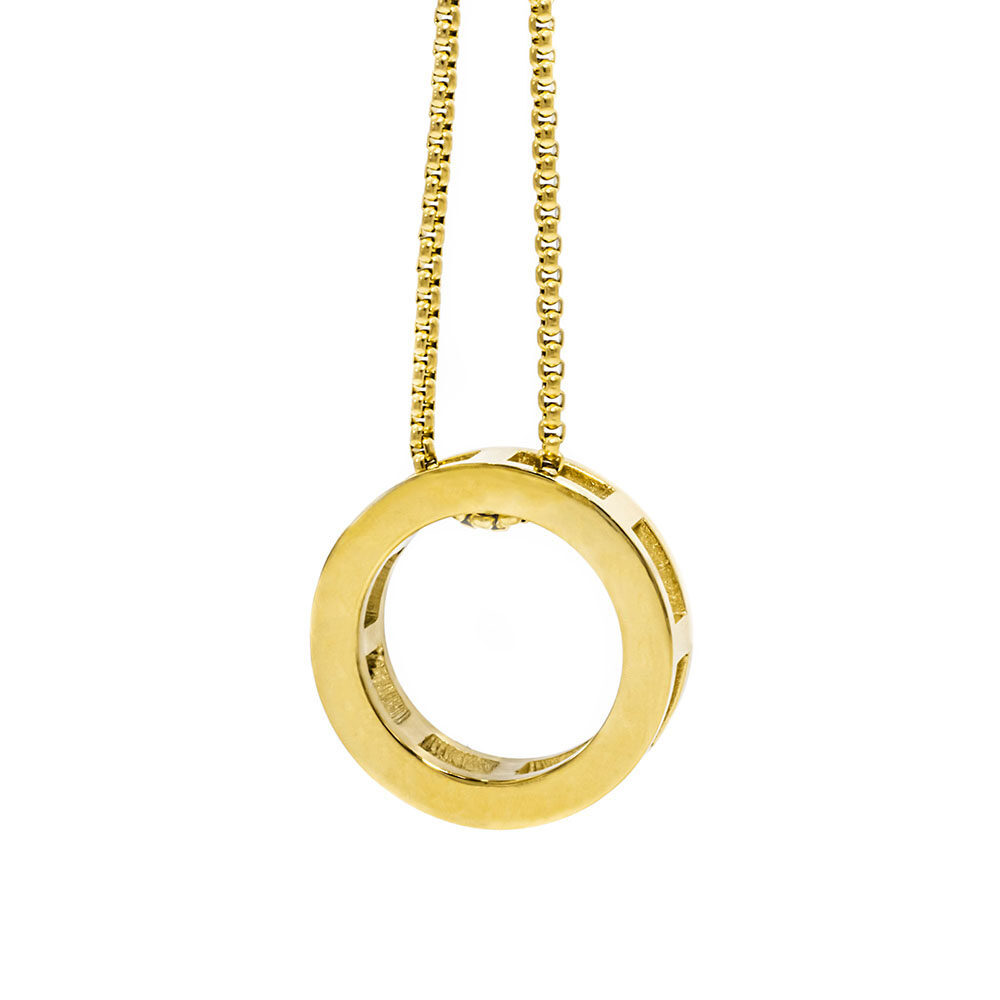 gold necklace, gold chain necklace, energy pendant necklace, circle pendant necklace, necklace, tasda, tasda jewelry