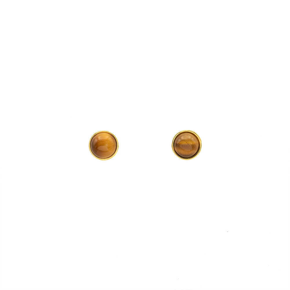 tiger eye stud earrings