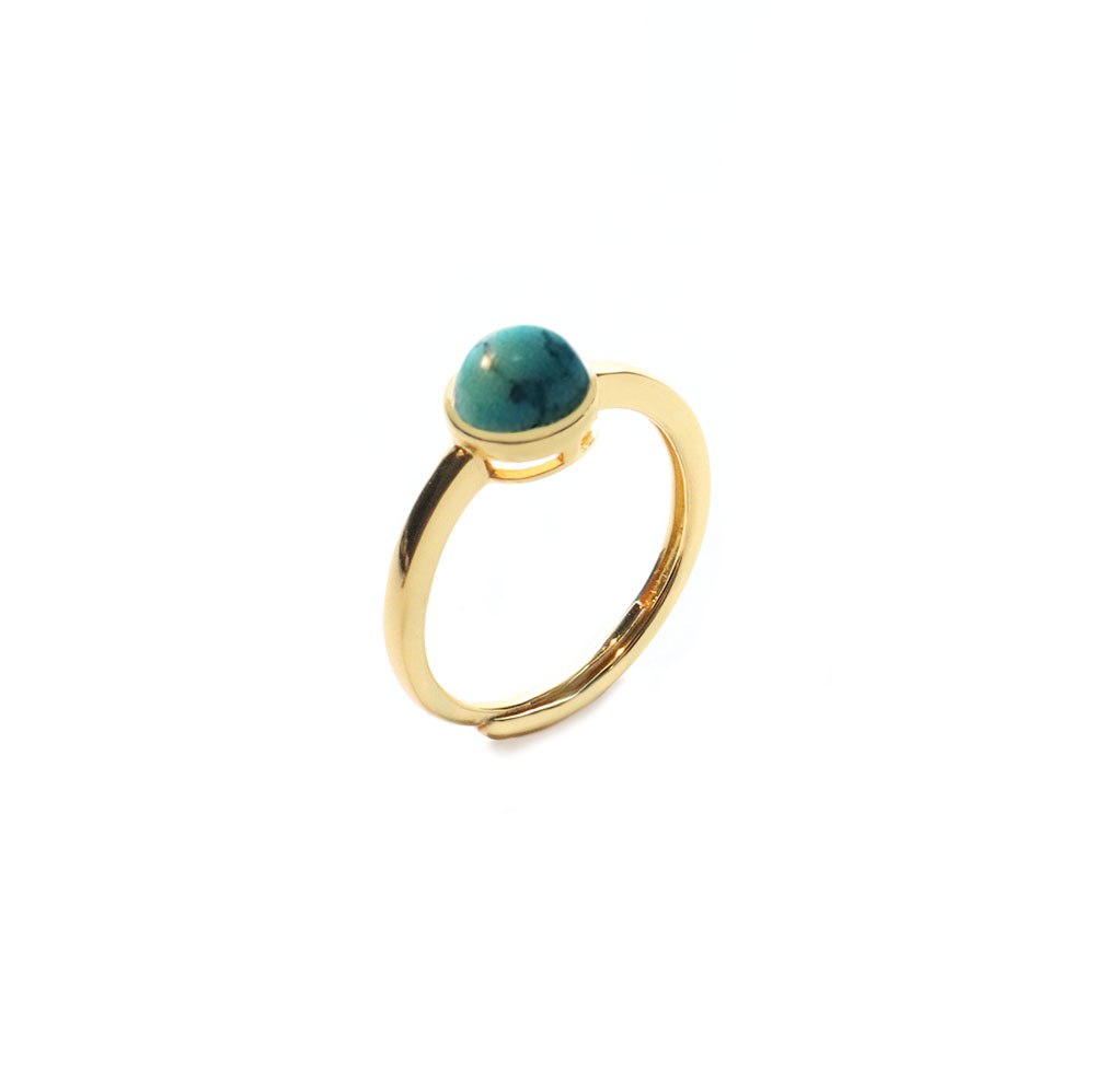 Gold Turquoise Open Ring