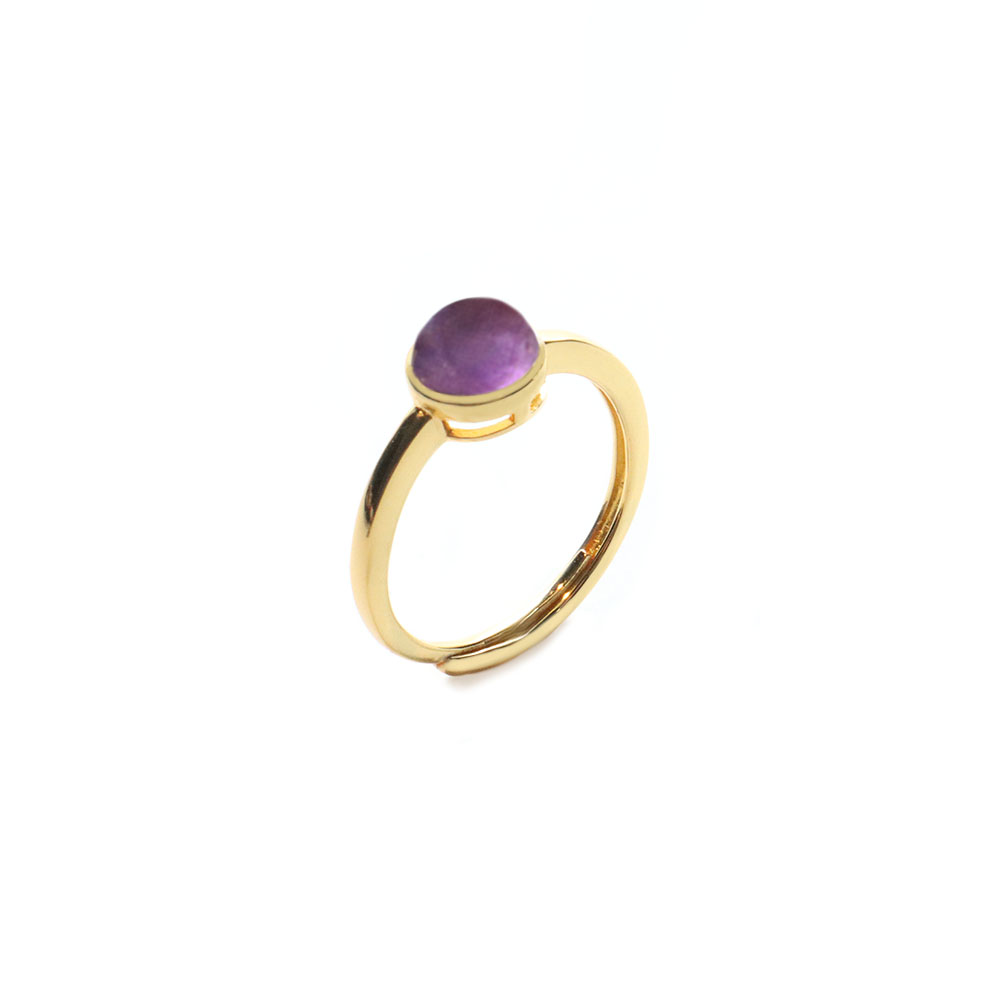 Gold Amethyst Open Ring