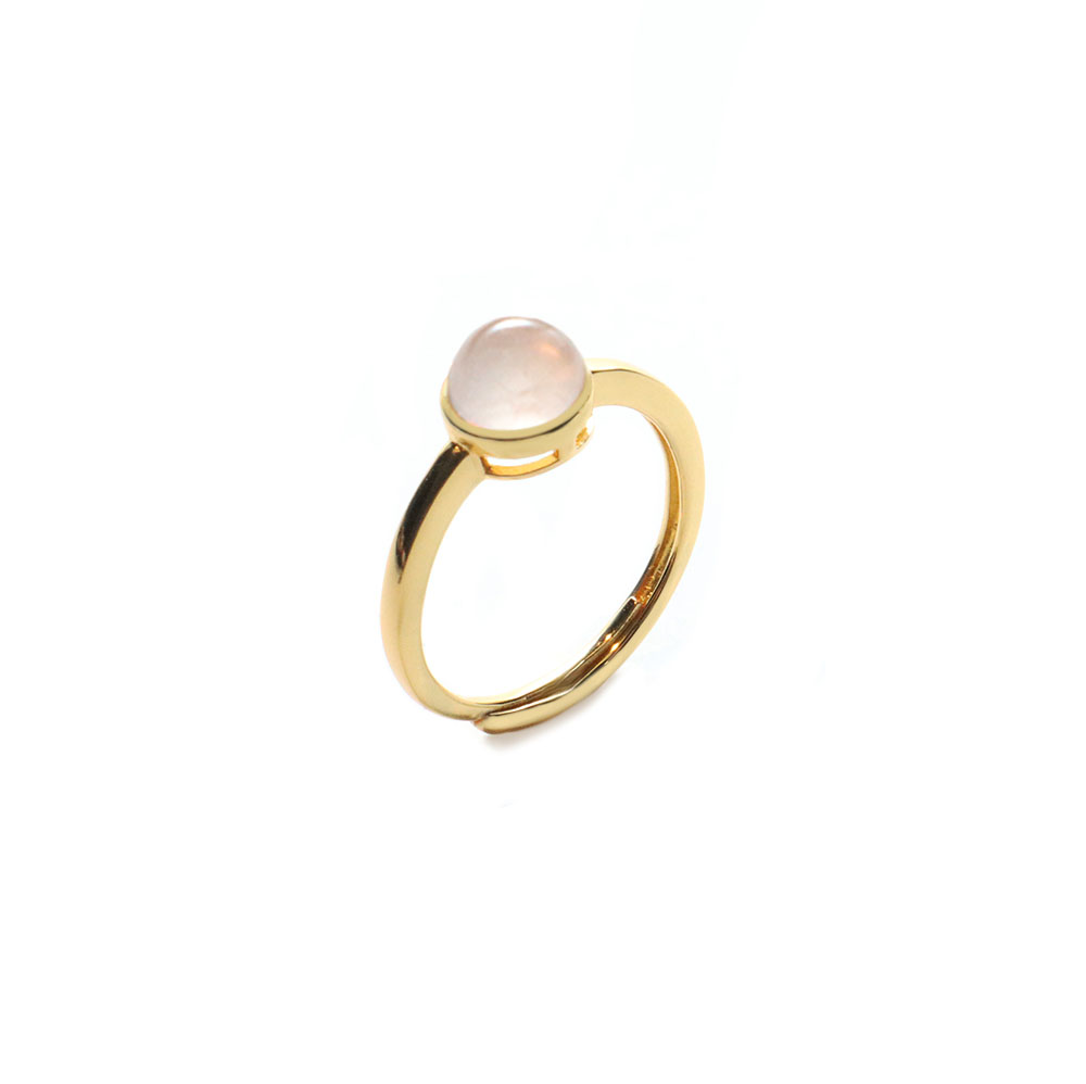 Gold Rose Quartz Open Ring