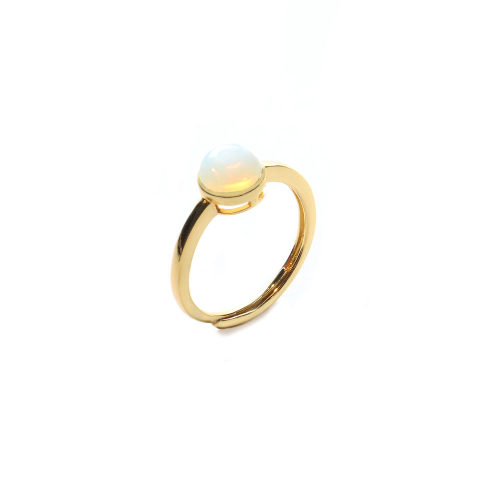 Gold Opal Open Ring