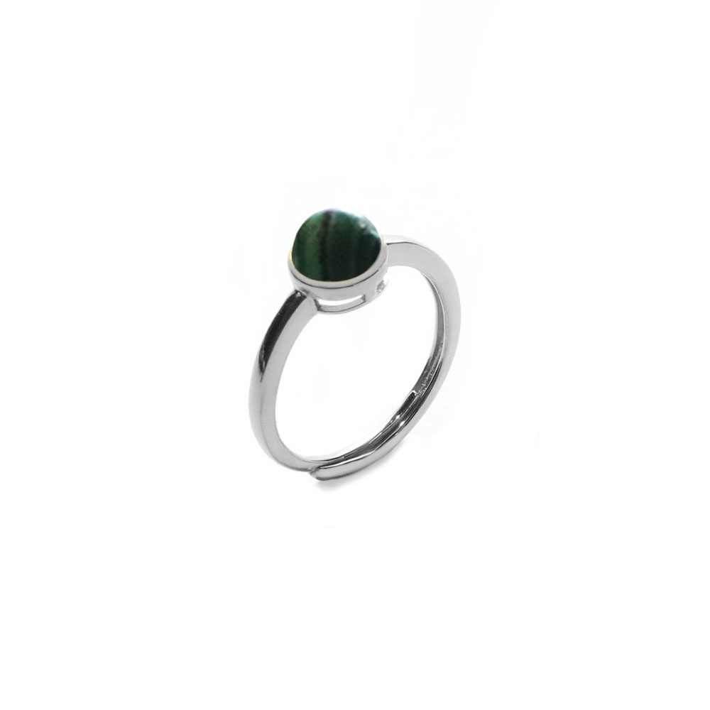 Silver Malachite Open Ring