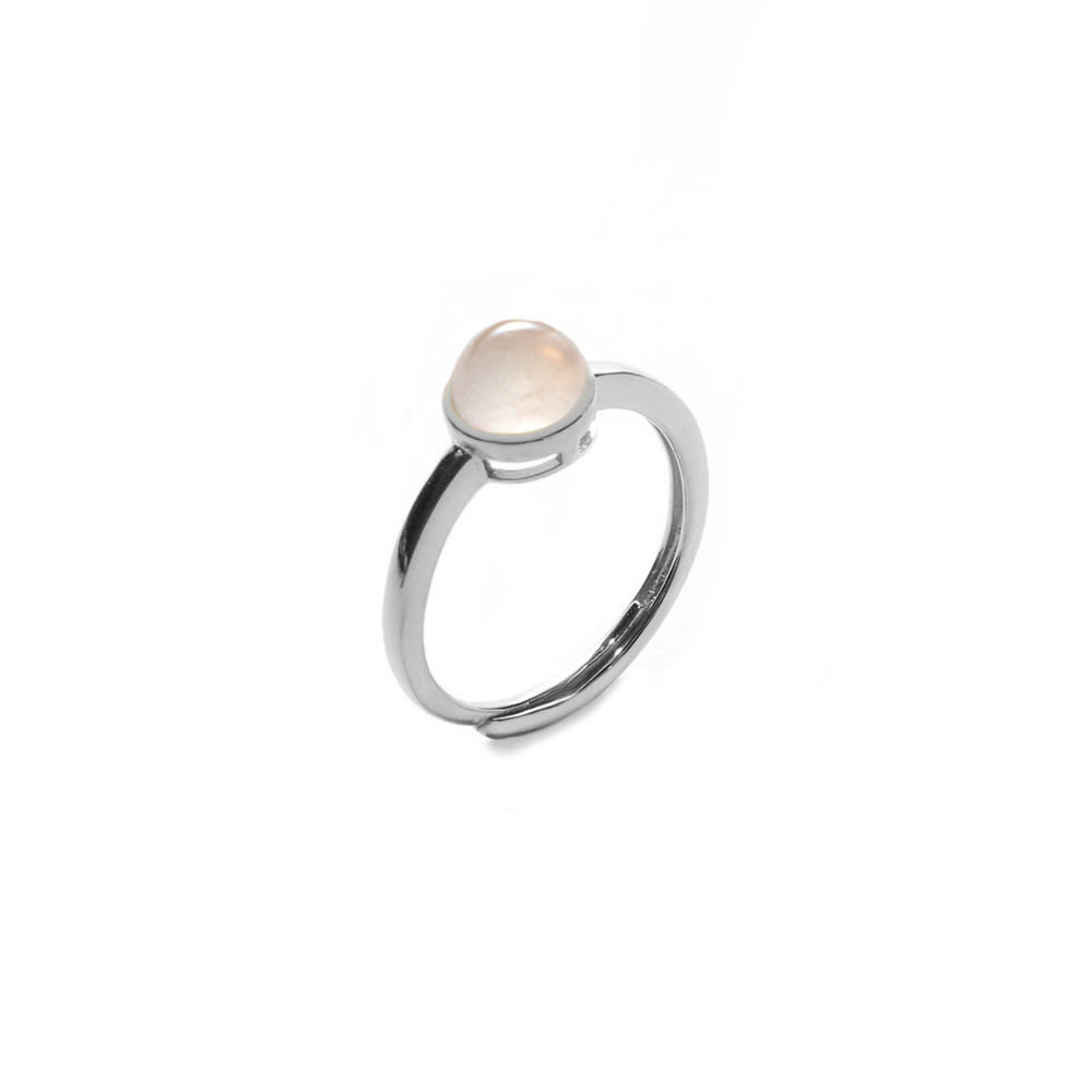 Silver Rose Quartz Open Ring
