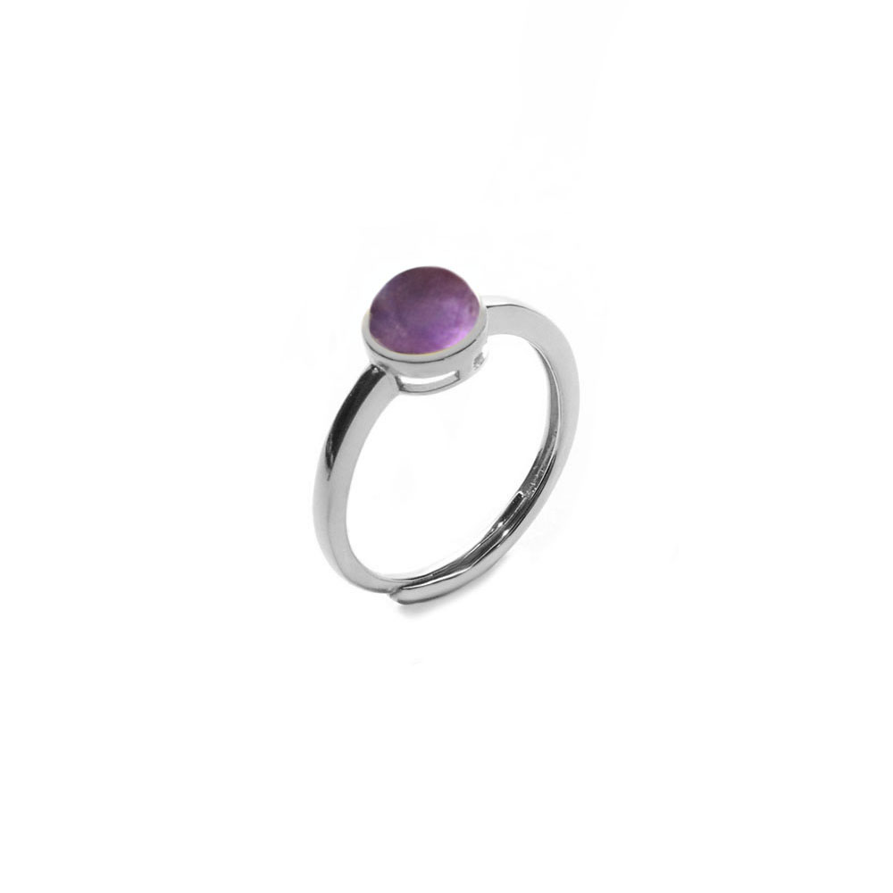 Silver Amethyst Open Ring