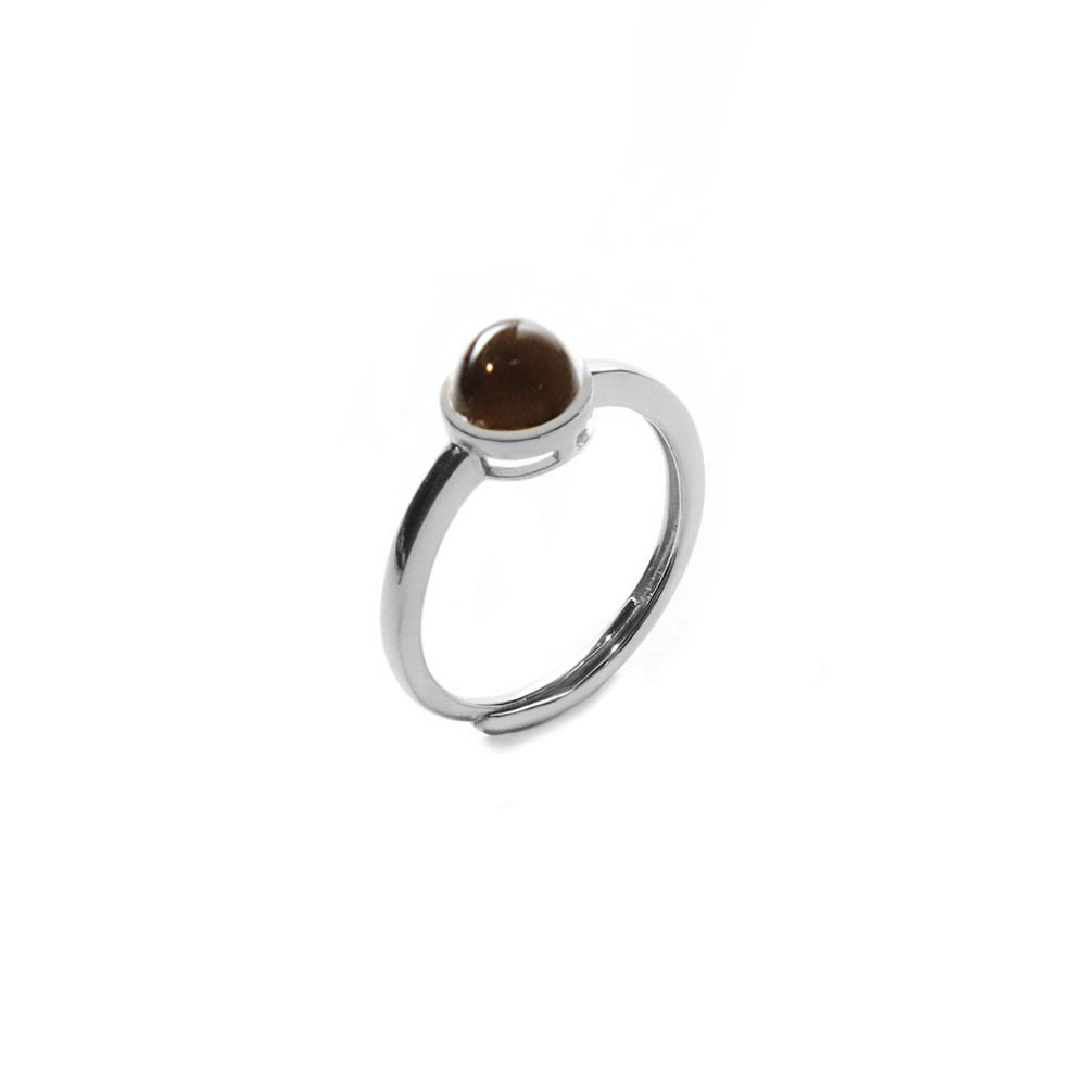 Silver Tiger Eye Open Ring