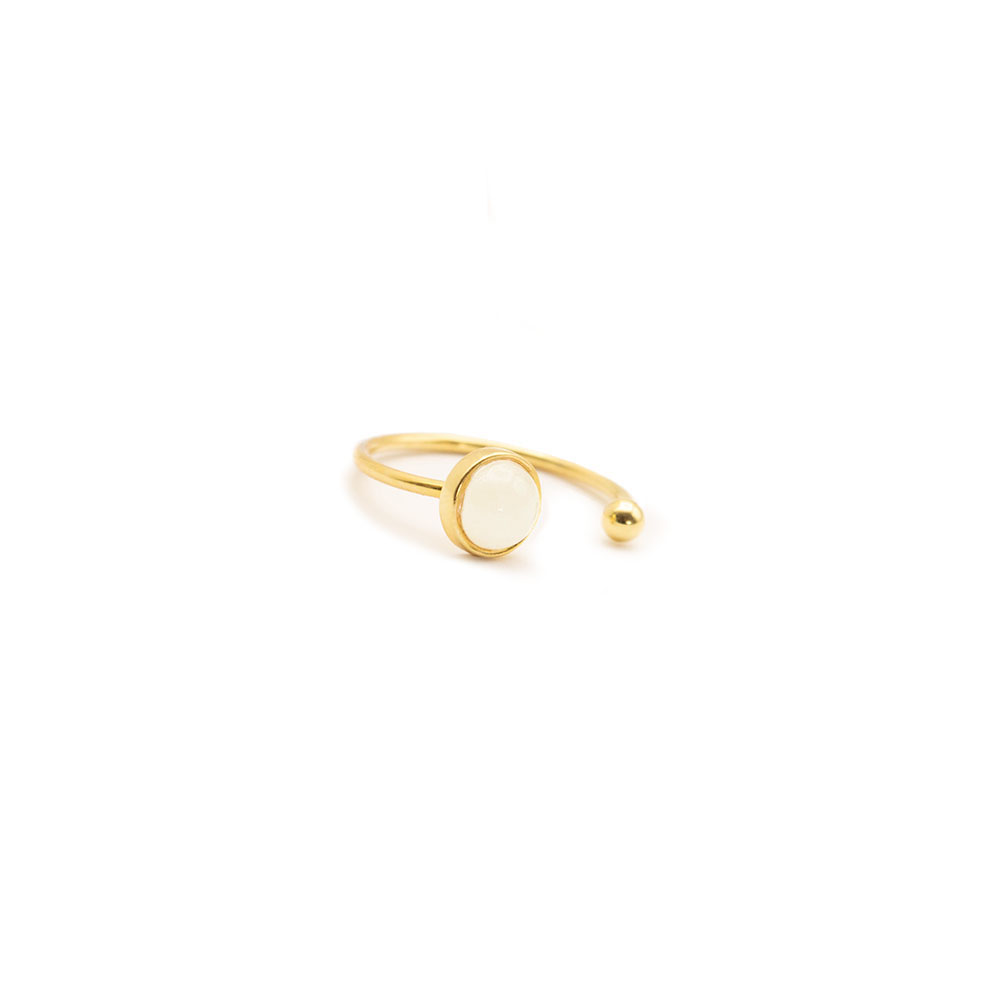 opal open ring gold - tasda jewelry
