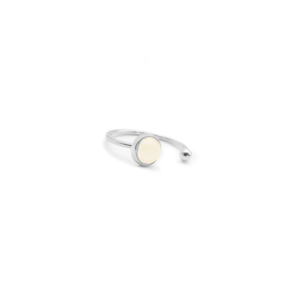 opal open ring silver - tasda jewelry
