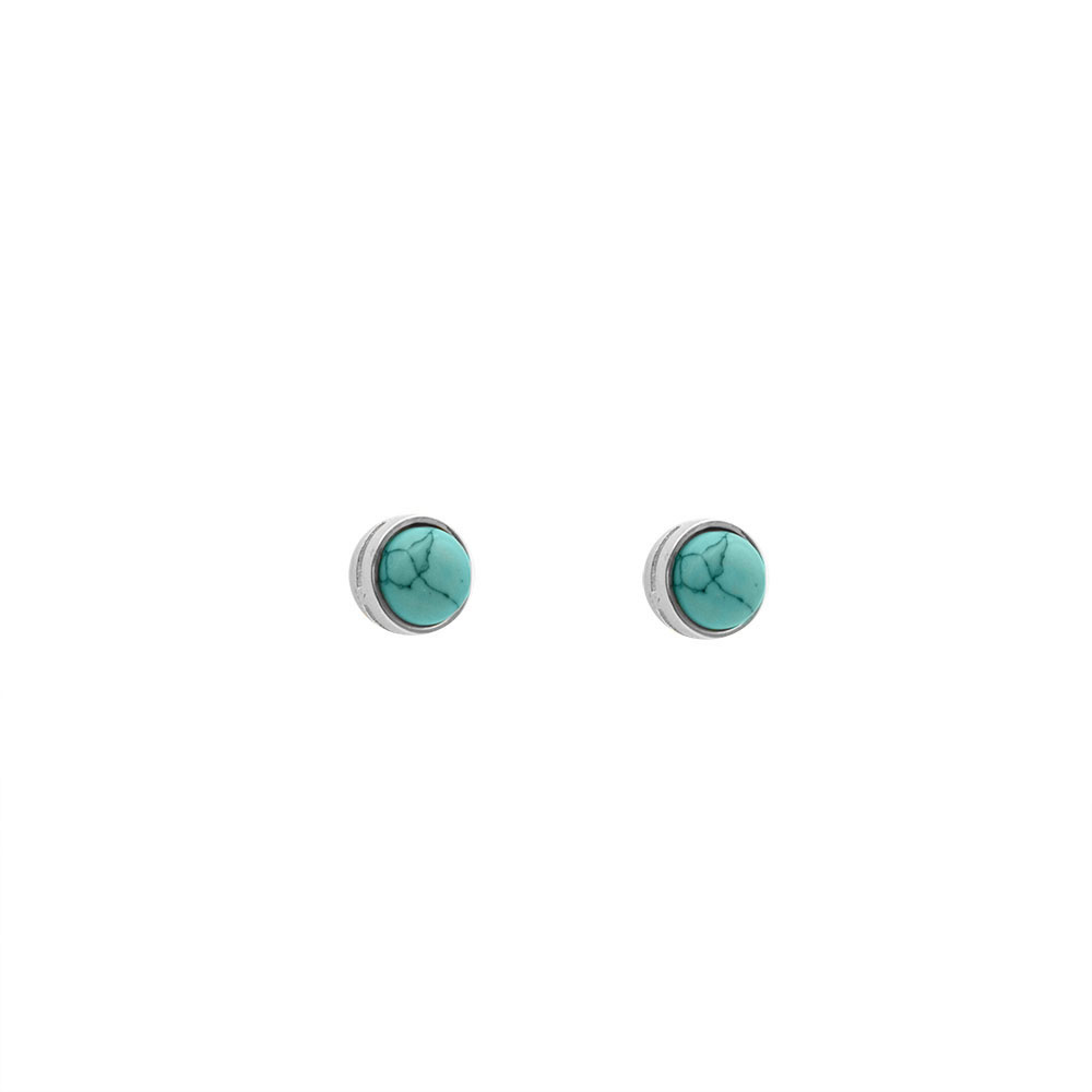 turquoise stud earrings silver - tasda jewelry